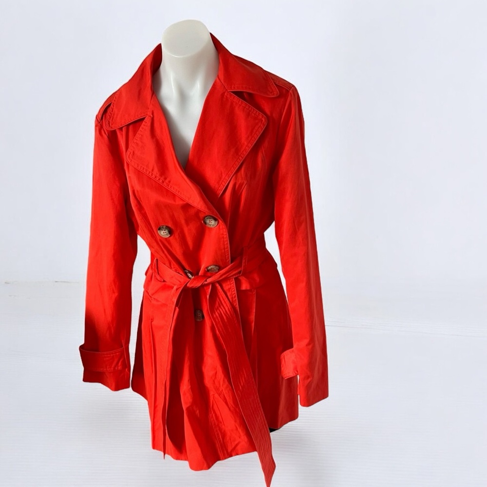 NWOT Guess Orange Trench Coat with Belted Waist